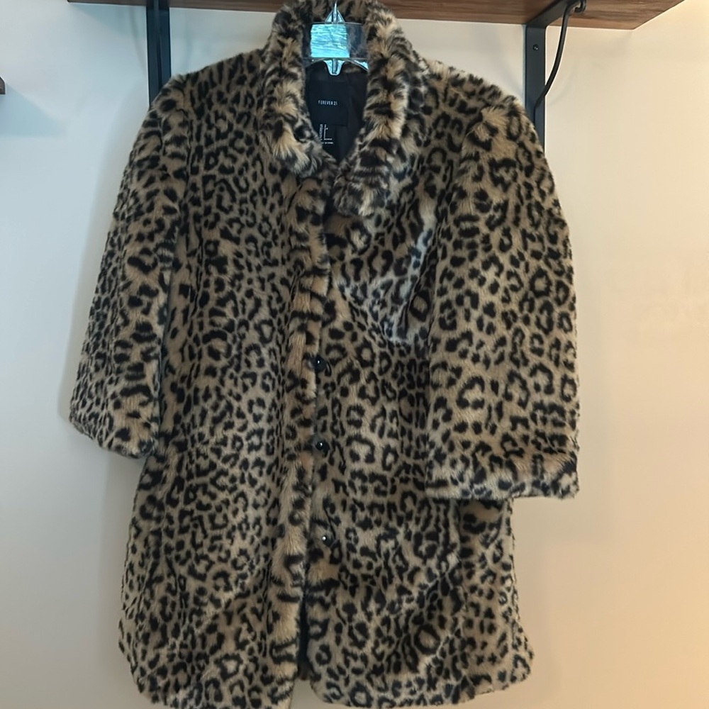 Forever 21 Faux Fur Leopard Jacket